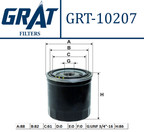 GRAT 10207 Yag filtresi Yedek Parça