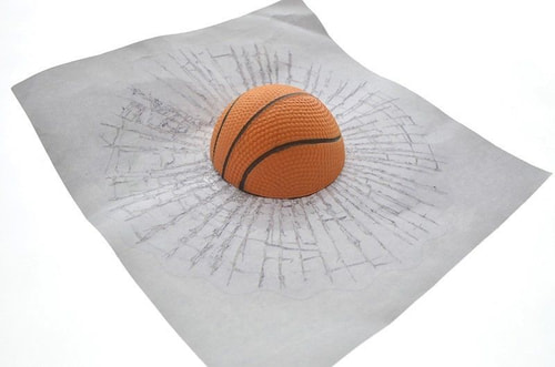 BoostZone 9727 3 Boyutlu Kırık Cam Sticker Basketbol Topu Yedek Parça